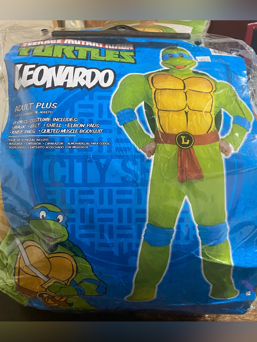Men’s Teenage Mutant Ninja Turtle Leonardo Halloween Costume Size Adult Plus